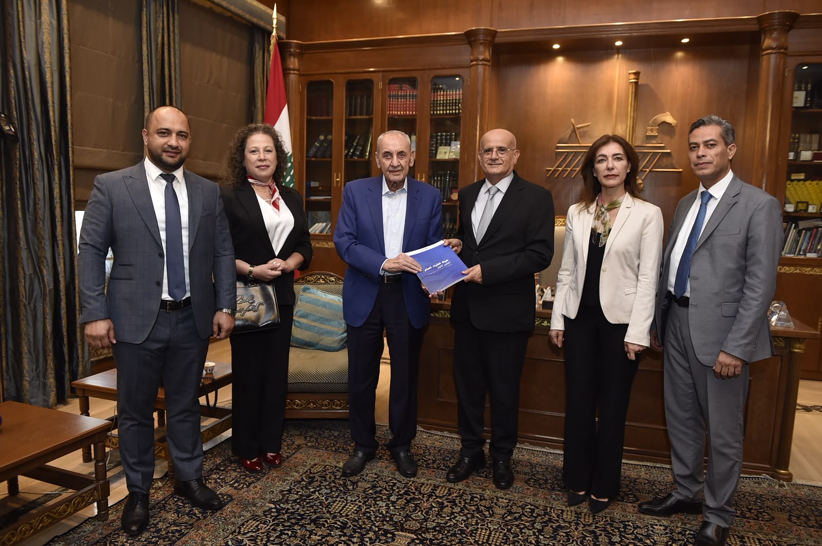 رئيس وأعضاء هيئة الشراء العام يزورون دولة رئيس مجلس النواب الأستاذ نبيه بري